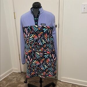 Lands' End Lavender and Multicolor Patterned Fleece Girls XL 14+ 16+